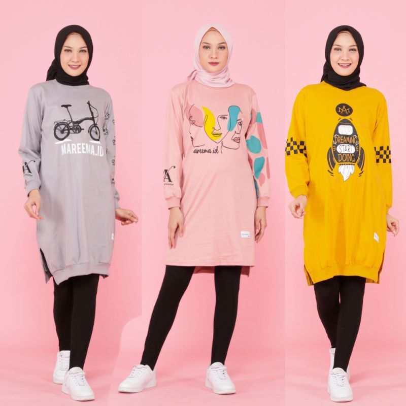 Baju Atasan Wanita Muslim Tunik By Mareema