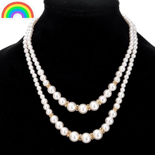 Senada Victory Kalung Mutiara 2 Layer Susun Mutiara Perhiasan Pesta Wanita SV000017