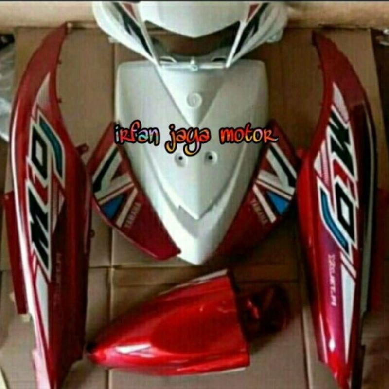 Cover full Set body halus yamaha mio j putih merah
