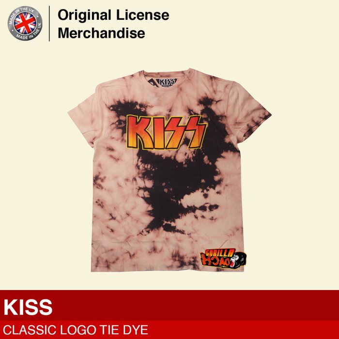 Kaos Baju Tshirt Katun Tie Tye Dye Full Print KISS Ori Classic Logo