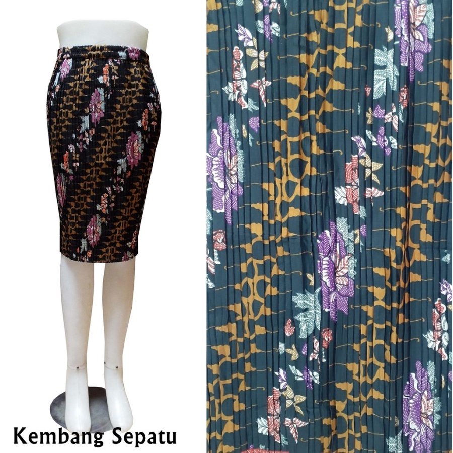 (COD/BAYAR DI TEMPAT) Rok Plisket Pendek motif batik warna terlaris / bawahan kebaya natal / rok batik / Maxi Skirt / Rok Panjang Prisket / kebaya motif