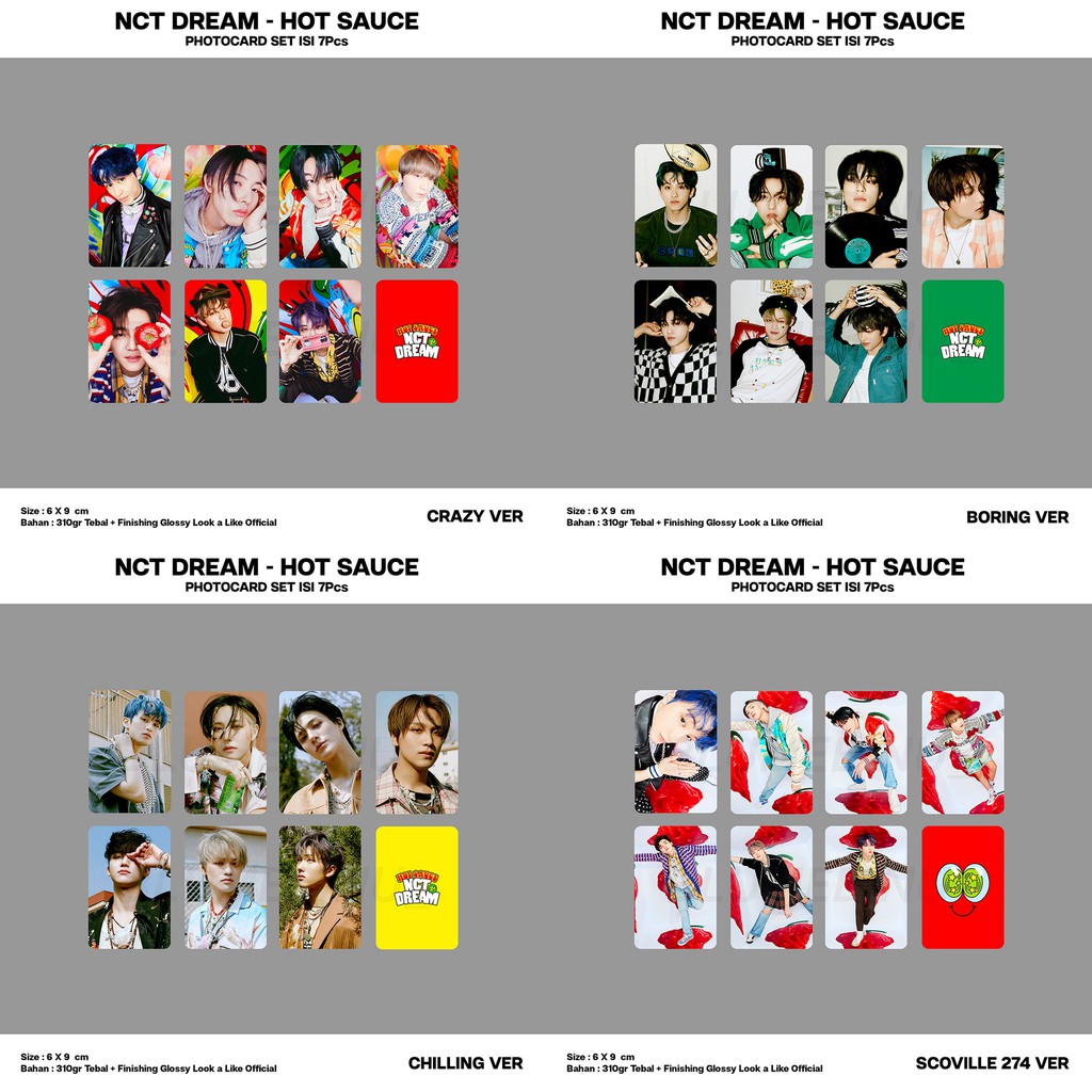Photocard Nct Dream hot sauce set isi 7pcs