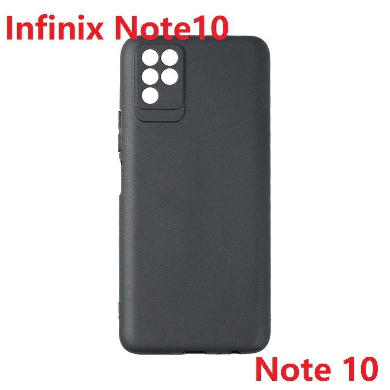 Infinix Note 10 - Infinix Note 10 Pro Macaron list soft case hitam polos casing cover silicone SLIM