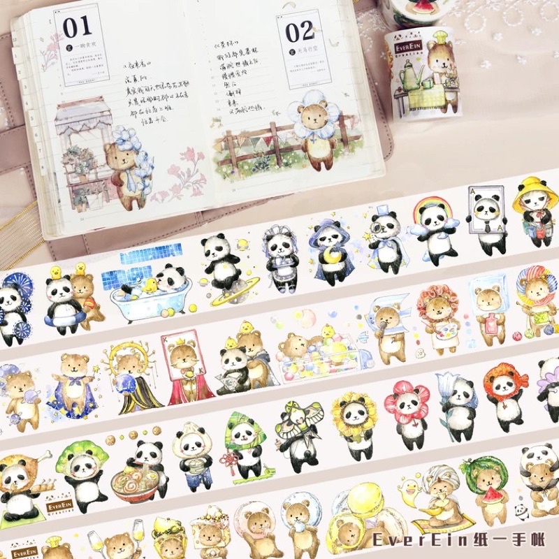

[Sample] EverEin Panda & Bear Washi Tape