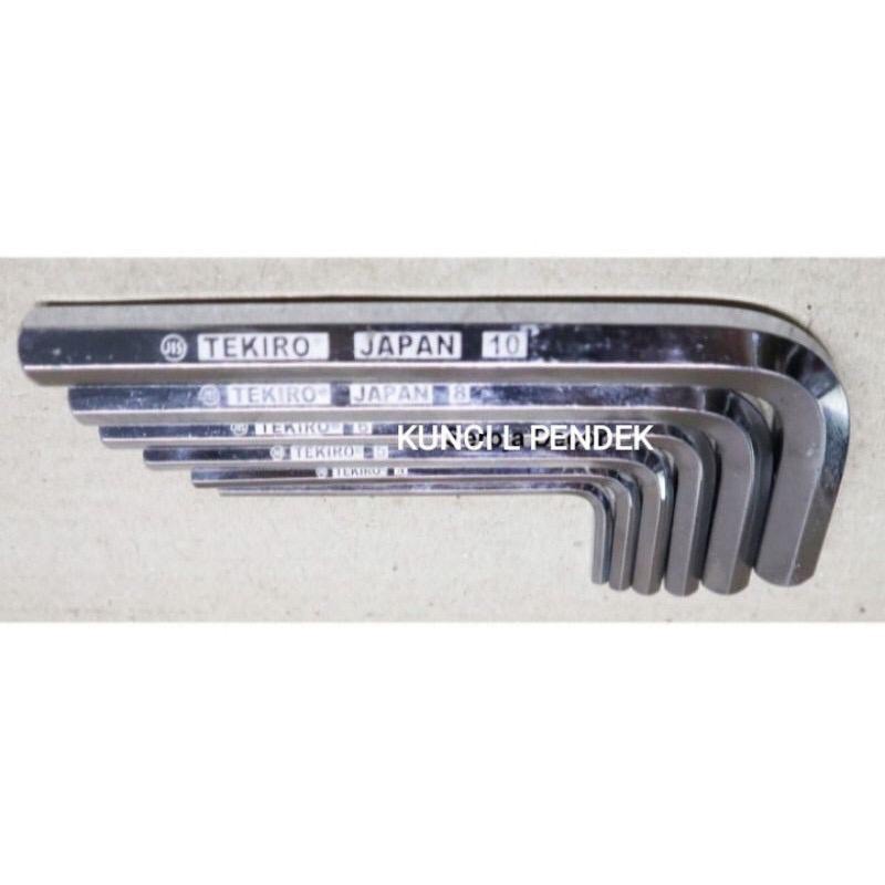 Kunci L Pendek 10 mm ~ 19 mm Chrome Vanadium Steel / Short Hex Key TEKIRO