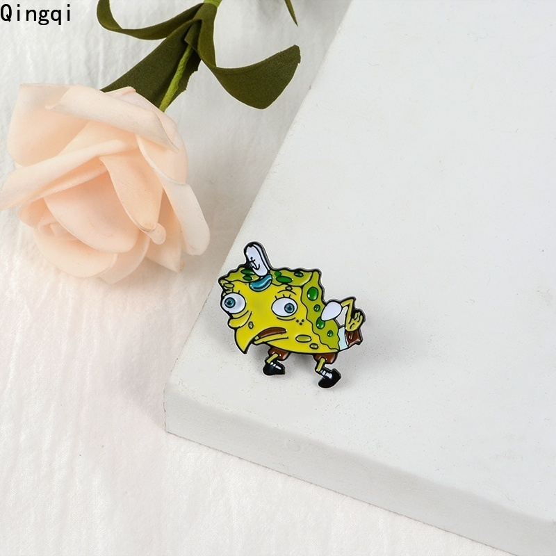 Bros Pin Enamel Bentuk Kartun Sponge Meme Untuk Tas Jeans