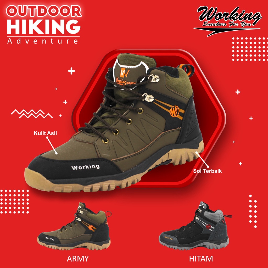 Sepatu Boot Hiking Working G-01 // Sepatu Gunung Anti Air