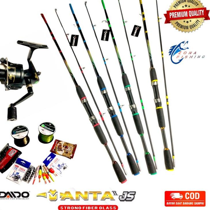 PAKET SIAP PAKAI Set Joran Spinning 16 Kg Pancing DAIDO Reel POWER HANDLE {GQ.19My22e}