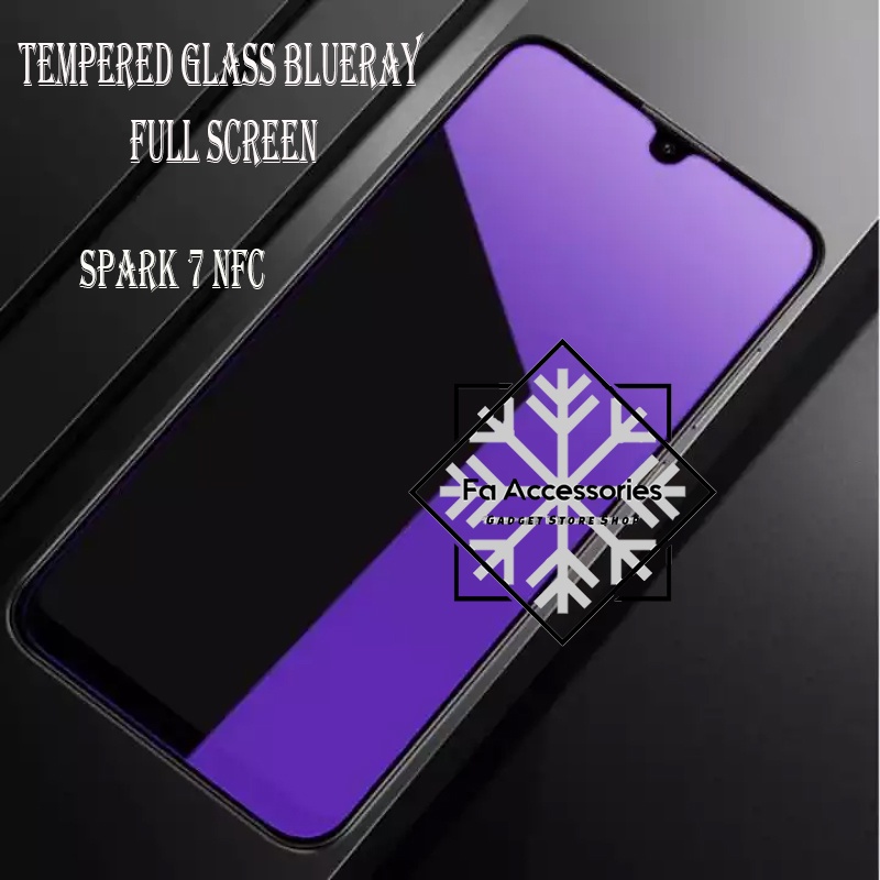 FA Tempered Glass Bluray Anti Blue Light Full screen TECNO SPARK 7 7NFC NFC protector antigores