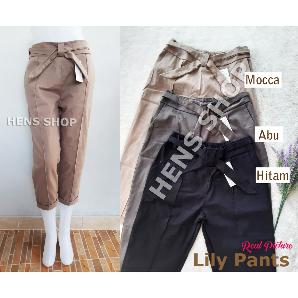 CELANA 7/9 LILY PANTS WANITA TWILL COMBED TEBAL STRETCH ( MELAR ) STANDART DAN JUMBO (80KG)