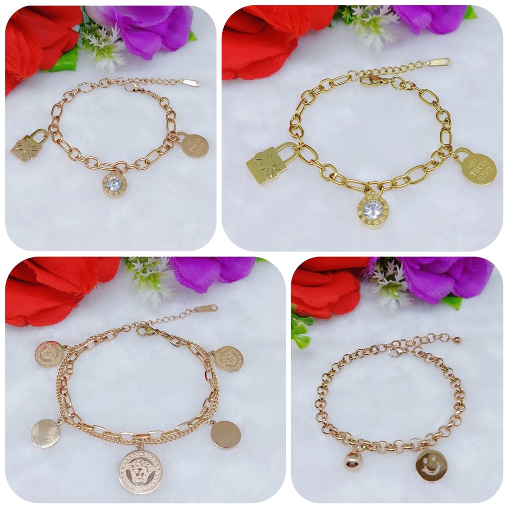 Gelang titanium perhiasan fashion 0452-0454