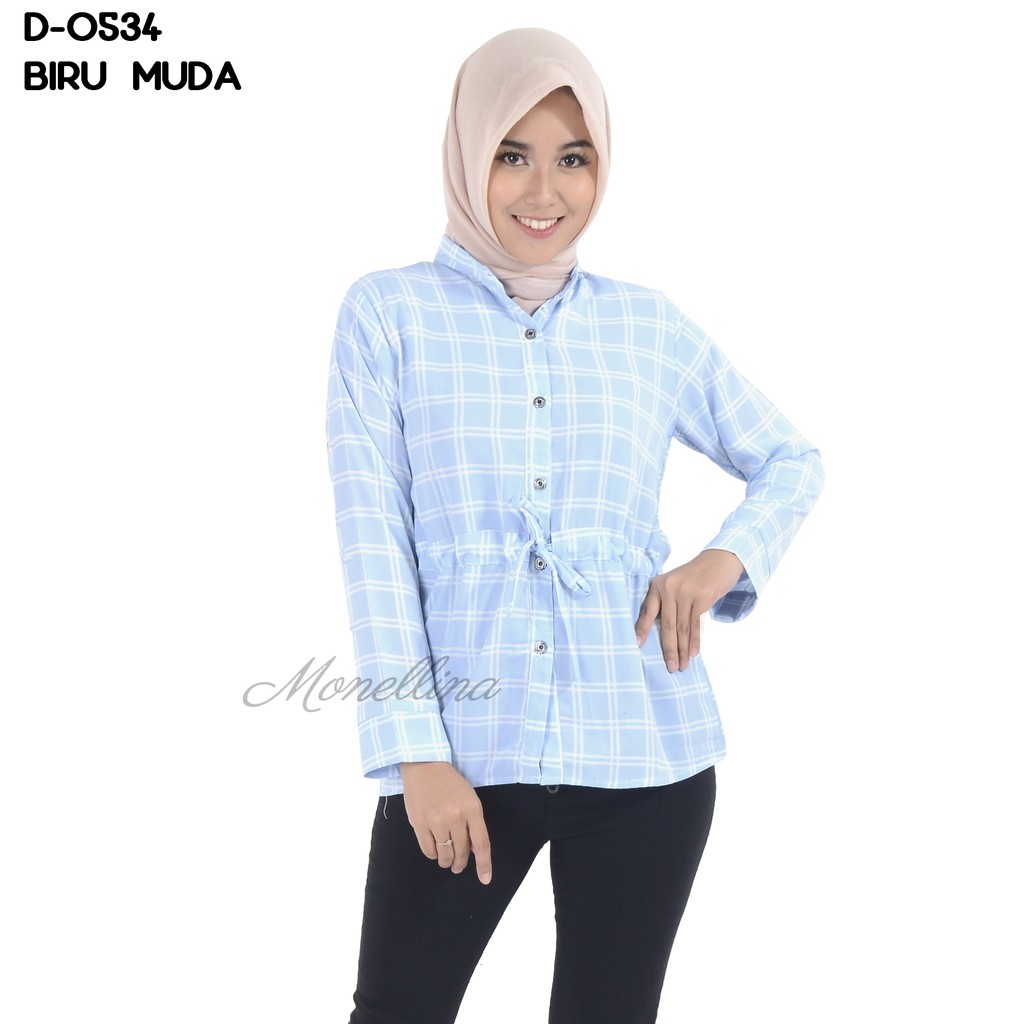 Monellina Fashion Baju  Blouse Atasan  Tangan Panjang Murah 