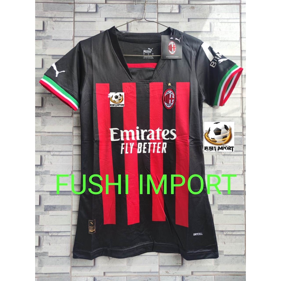 Jersey Baju Bola Milan Home Ladies Cewek 2022 2023 Grade Ori