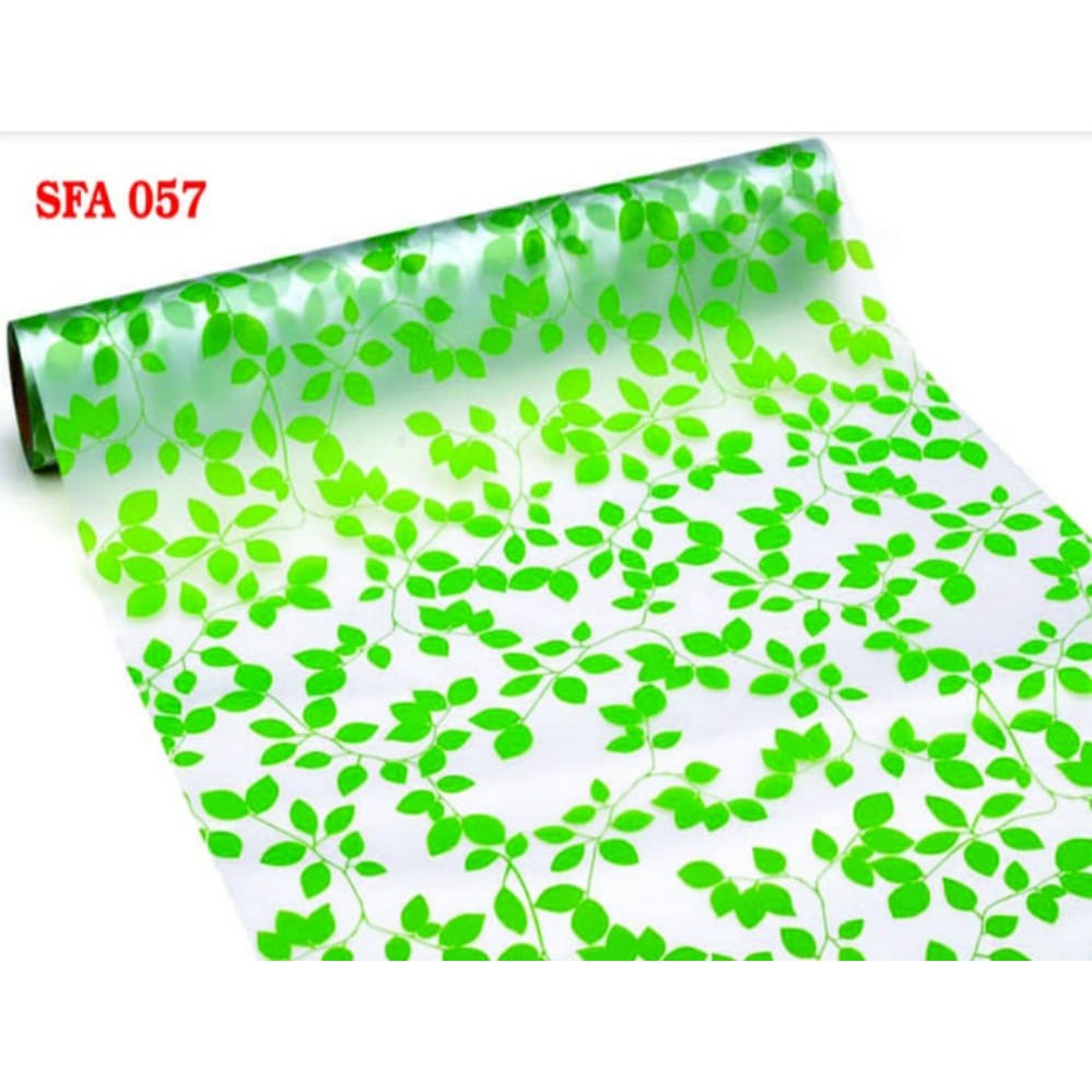 MOTIF STICKER DAUN HIJAU - STICKER MOTIF DAUN - JUAL STICKER MOTIF - STICKER KACA RUMAH