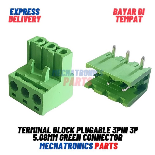 [5713] Terminal Block Plugable 3pin 3p 5.08mm Green Connector