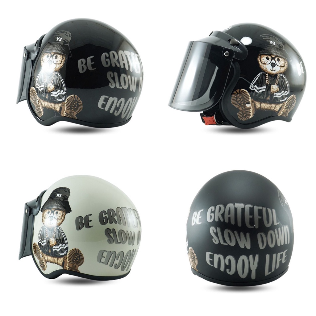 HELM RETRO MOTIF TERKINI LUCU - SNI