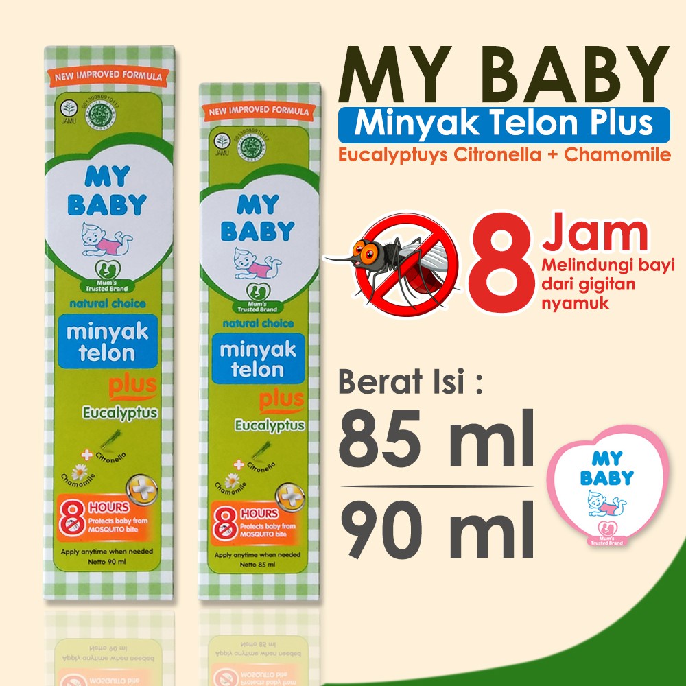 Minyak telon plus MY BABY 60ml 90ml 150ml perlindungan bayi 8 jam dari gigitan nyamuk ens