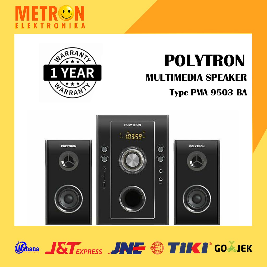 POLYTRON PMA 9503 BA / BLACK HITAM / MULTIMEDIA SPEAKER + USB / PMA9503BA