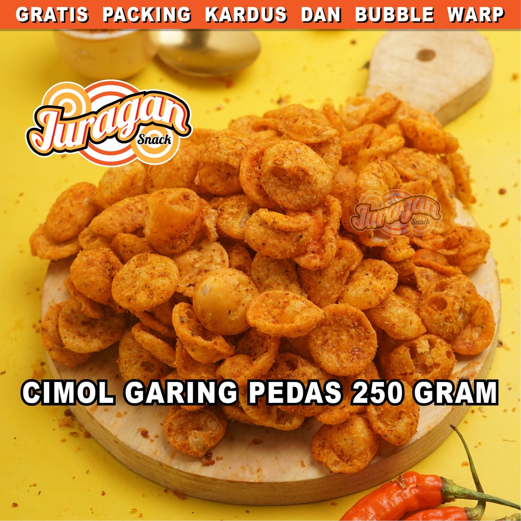 CIMOL GARING PEDAS 250 gram snack kiloan makanan ringan jajanan cemilan camilan pedas asin gurih murah