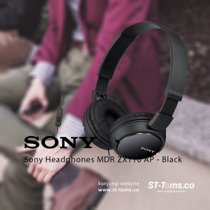 Jual Sony Mdr Zx110ap Mdrzx110ap Zx110 Ap Monitoring Headphones Black Shopee Indonesia 8175