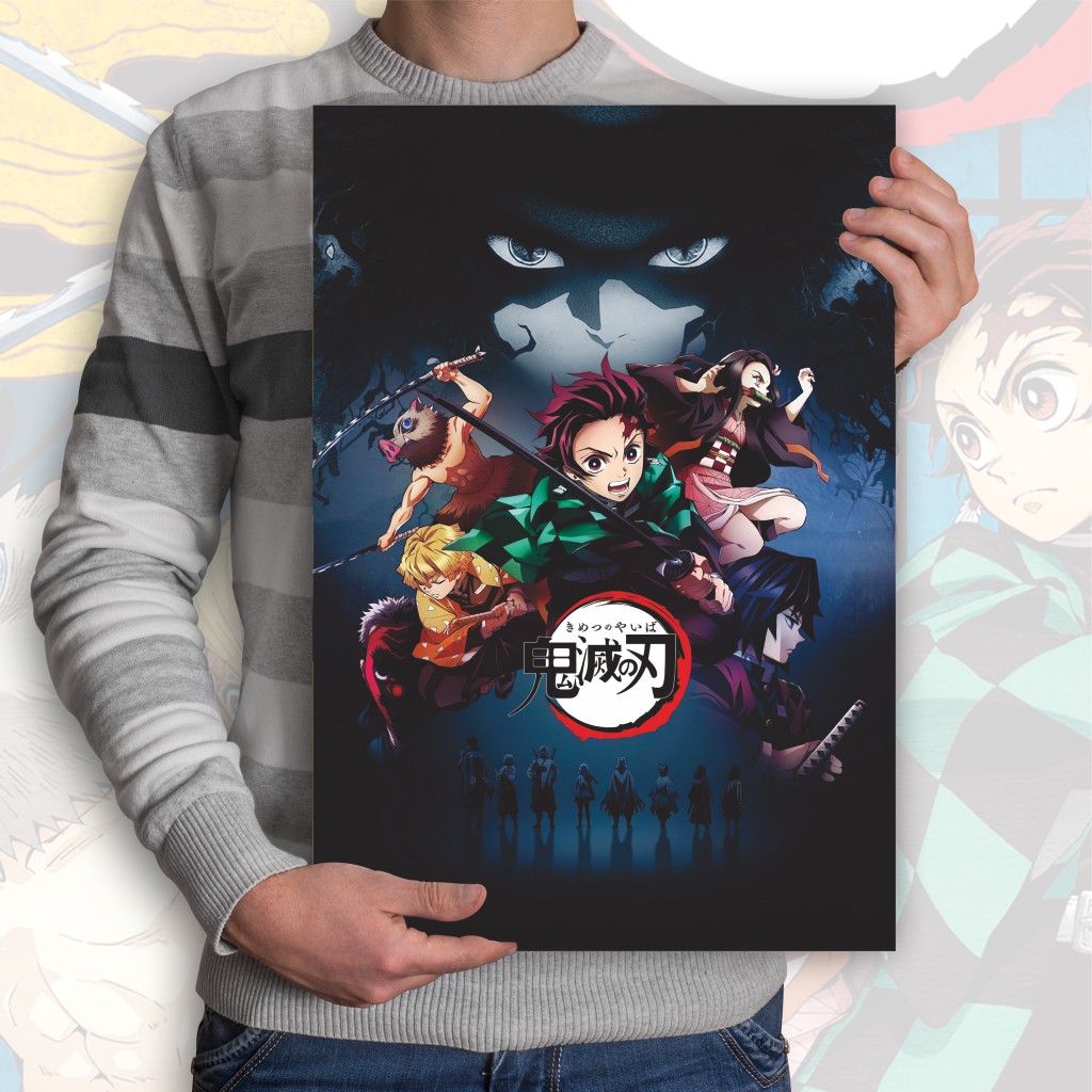 Poster Anime Kimetsu no Yaiba Demon Slayer Nezuko Tanjiro Zenitsu Giyuu Tomioka Inosuke - Size A3+-1 KnY