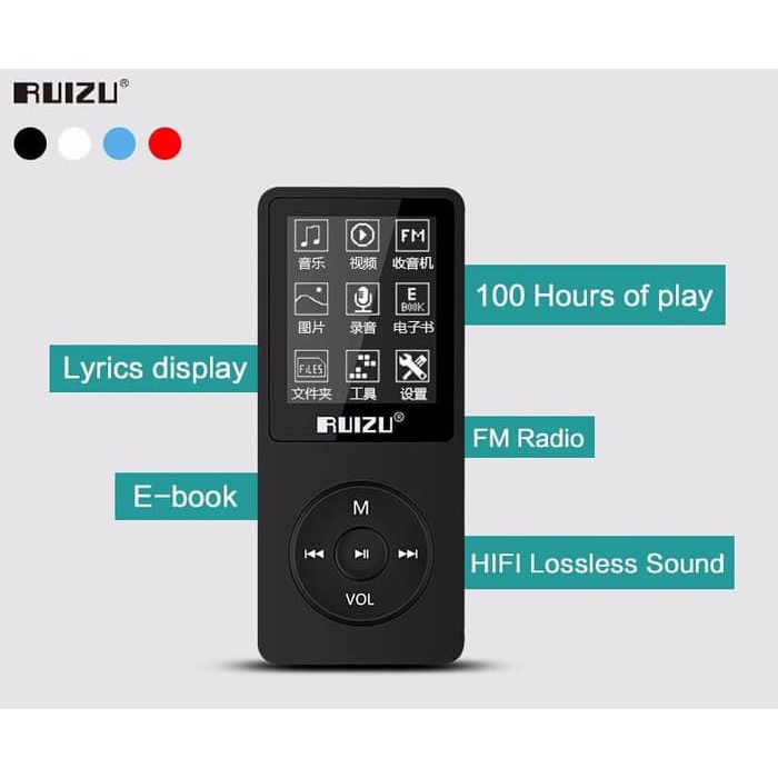 Ruizu X02 HiFi DAP MP3 Player 8GB