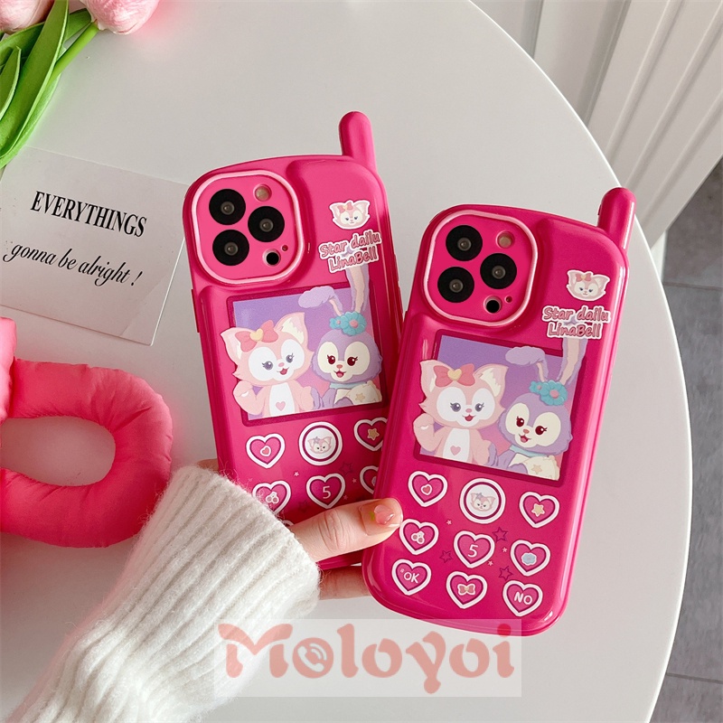 Kartun Disney LinaBell StellaLou Casing Ponsel Kompatibel Untuk iPhone XR 11 7 8 Plus 12 13 14 Pro MAX X XS MAX SE 2020 Kepribadian Retro Pola Seluler Glossy Lembut TPU Cover