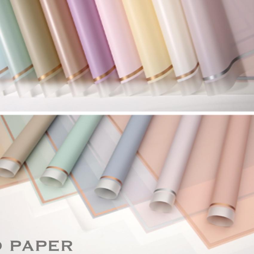 

20 LEMBAR Flower Wrapping Paper Varian List Gold Frame Transparan Kertas Buket Bunga Cellophane Florist Kertas Kado ,,