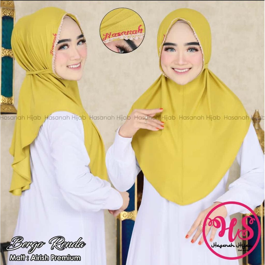 Bergo Maryam Renda Tali Non Pet Premium Bergo Shafa Original Hasanah