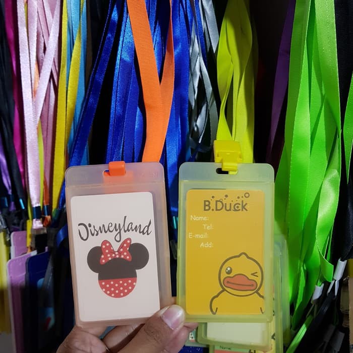 

Id Card Holder / Tali Gantungan Kartu Name Tag - Transparan 2 Sisi - Kuning Hr150