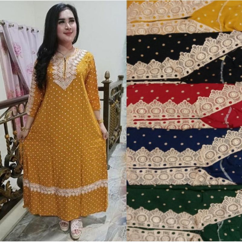 Gamis Batik Renda Modern Murah