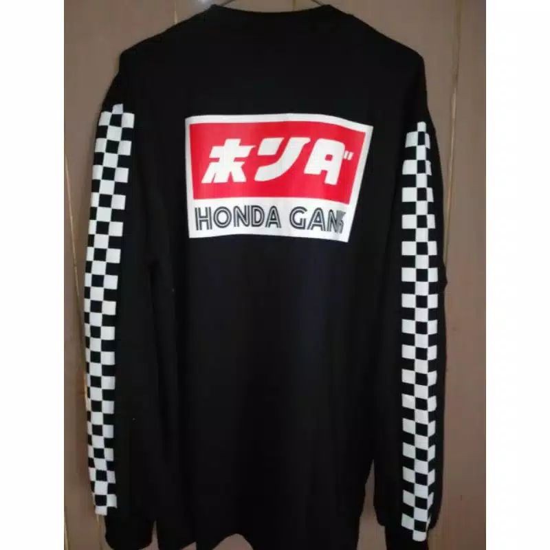 KAOS HONDA GANK HITAM LENGAN PANJANG DAN PENDEK