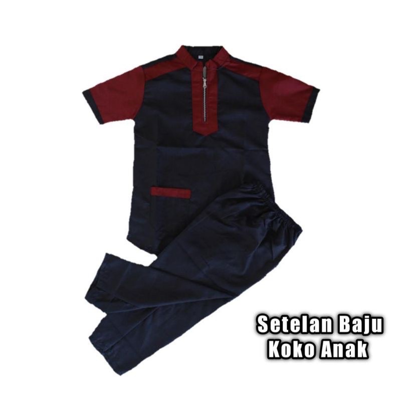 ✅☀️Baju setelan anak setelan baju koko anak tanpa peci 1-10 tahun Setelan Anak Baju Koko Celana Panjang Kemeja Kurta Sarung Polos Kain Katun Laki Cowok Newborn Baby Bayi TK SD Sekolah Madrasah Pesantren Muslim Islam Warna Remaja