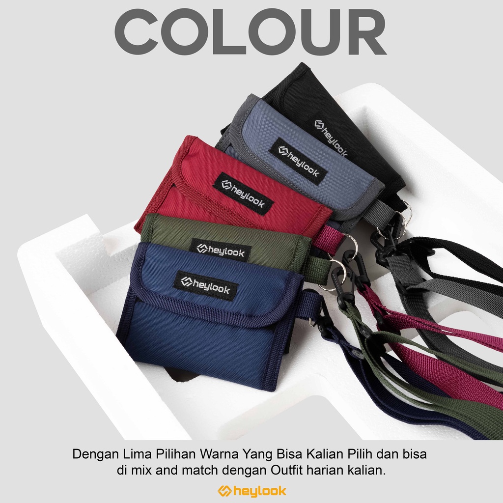 Tas Leher Kalung HP Dompet Kartu Pouch Wallet Mini Dompet Kartu Uang Paspor Tas Gantung Anti Air Cowok Cewek Premium Branded Tebal