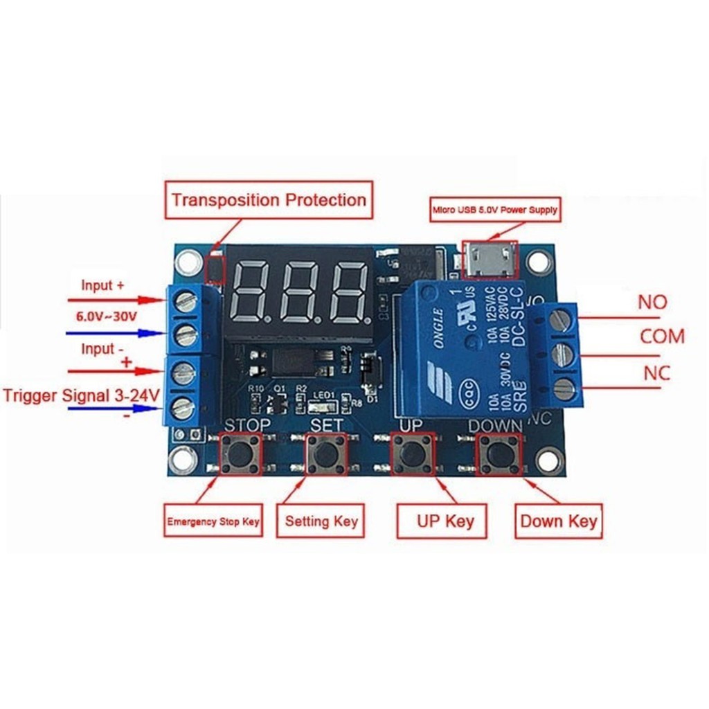 Digital Timer Delay Relay Module 2B3D Timer Digital Mesin Tetas