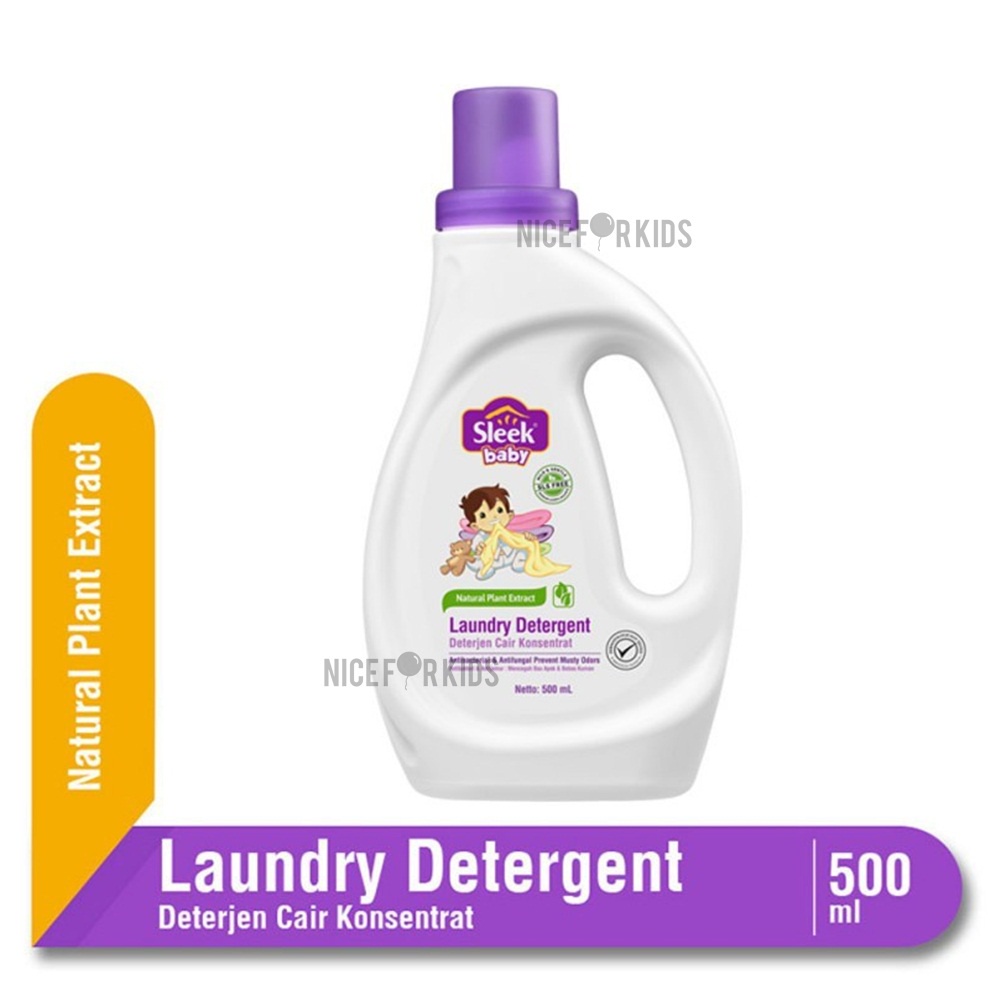 Sleek Baby Laundry Detergent 500ml Kemasan Botol / Deterjen Cair Konsentrat / Sabun Cuci Baju Bayi