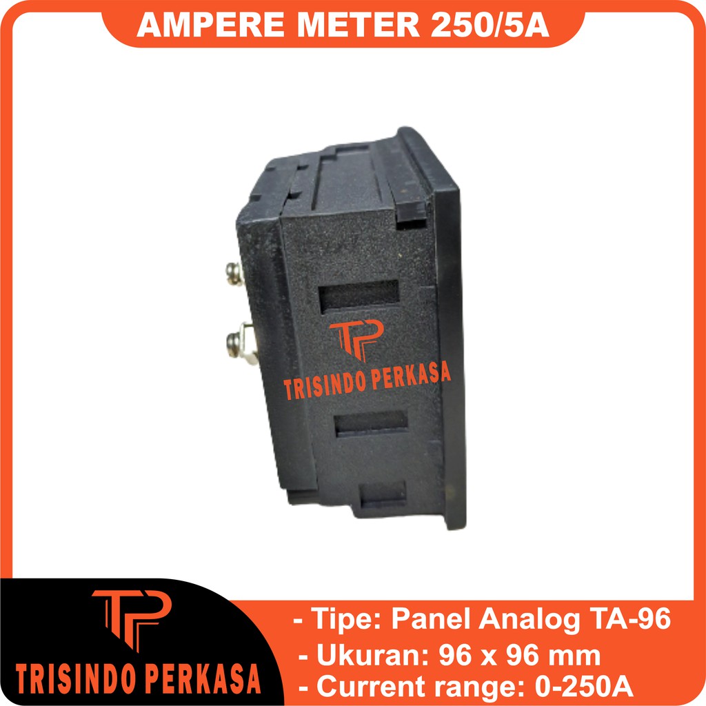 Ampere Meter Panel Analog TA-96 0-250A 96x96 Jarum