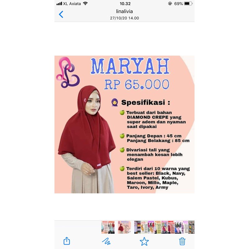 Hijab LINALIVIA  BERGO MARYAH