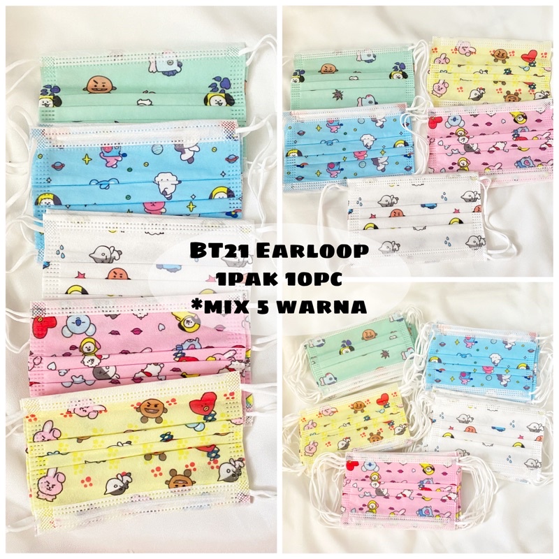 Masker BT21 Masker Anak - Masker KF94 Anak