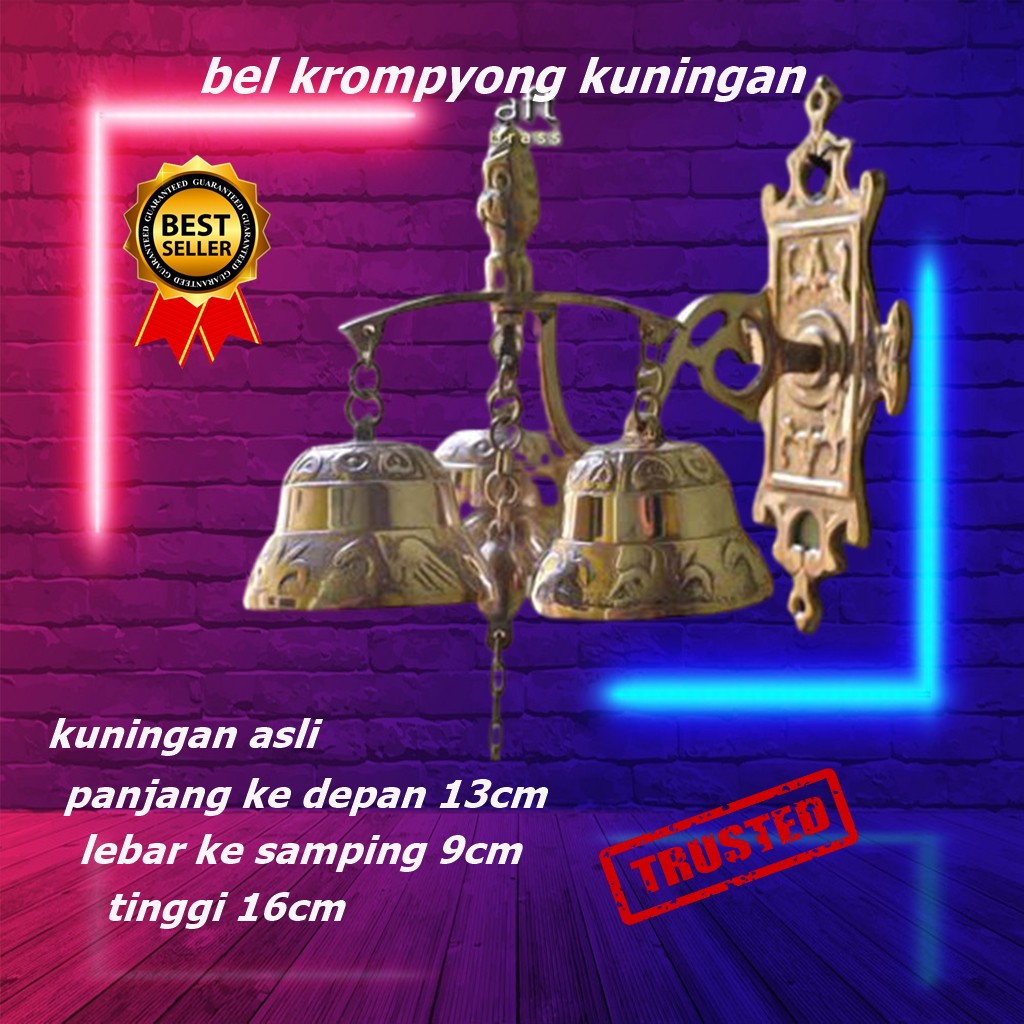 Bel Lonceng Pintu  Kuningan  Antik Unik Krompyong Krempyong Bel Gantung Pintu Lonceng isi 3 Kuningan