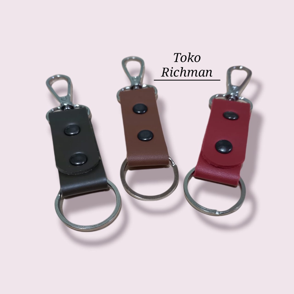 Gantungan Kunci Kulit Kail Keychain key Holder Tebal Fob Detachable