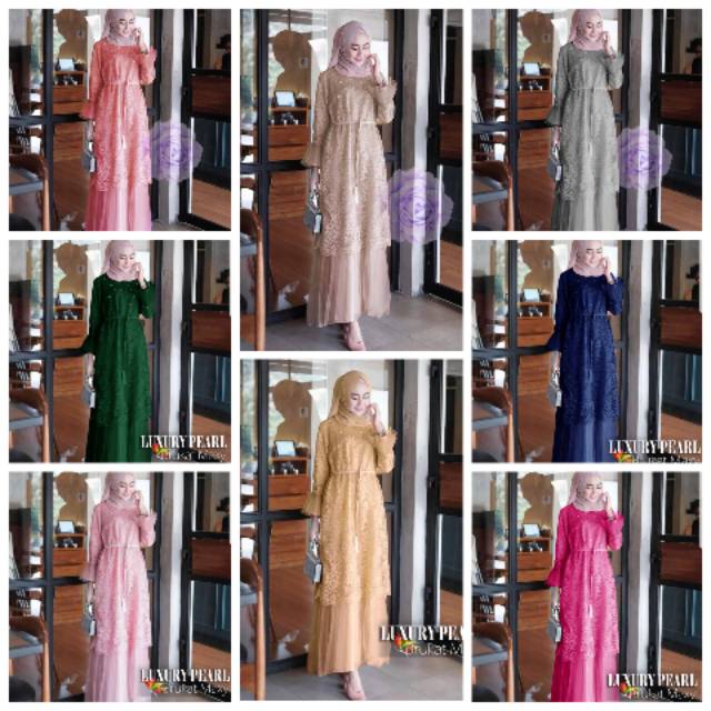 MAXY LUXURY MAXI TIARA Jc mx luxury MX ADIEZ MUTIARA VC - Maxi Aurora gamis mutiara brukat tile
