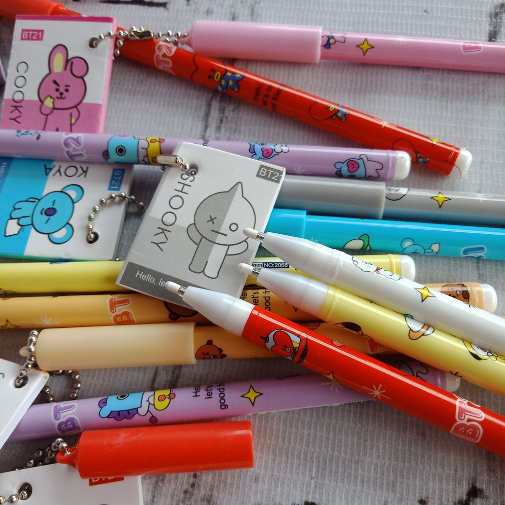 PULPEN GEL KARAKTER BT21 BTS GANTUNGAN BUKU NOTE DAN SKATEBOARD MURAH (Bebas Pilih Karakter)
