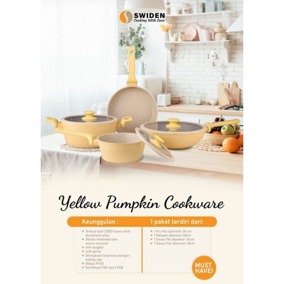 yellow Pumpkin Cookware set
