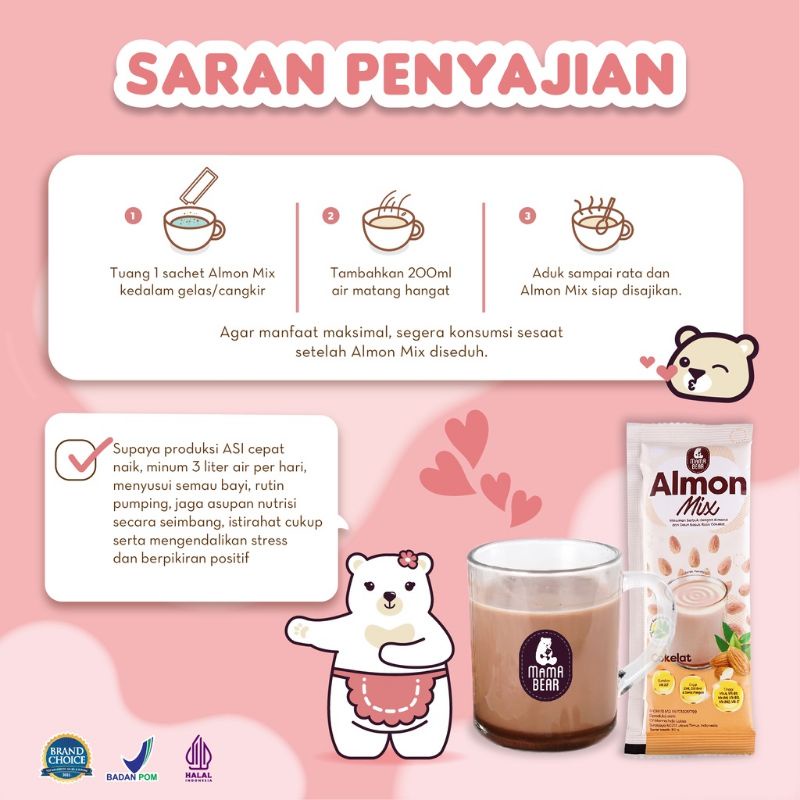 MAMA BEAR - ALMON MIX ECER SATUAN - BOOSTER ASI - SUSU ALMOND - PELANCAR ASI