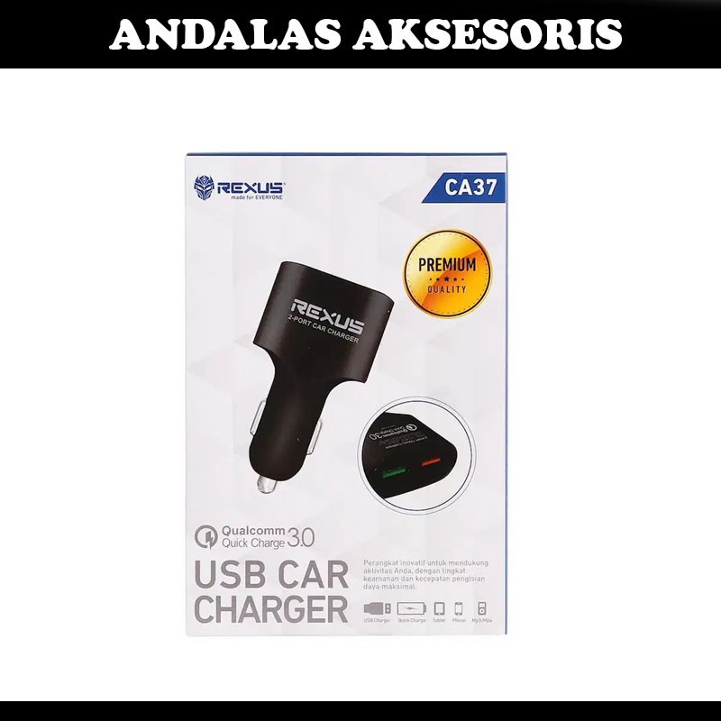 Car Charger USB REXUS 2 Output CA37 car