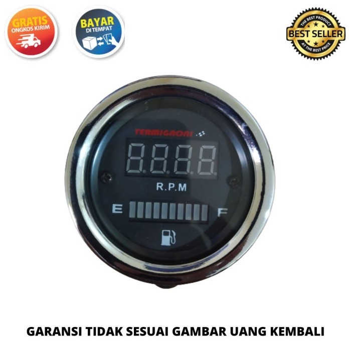 SPEEDOMETER FUEL METER DIGITAL LED 2IN1 RPM PLUS AMPER BENSIN 12V