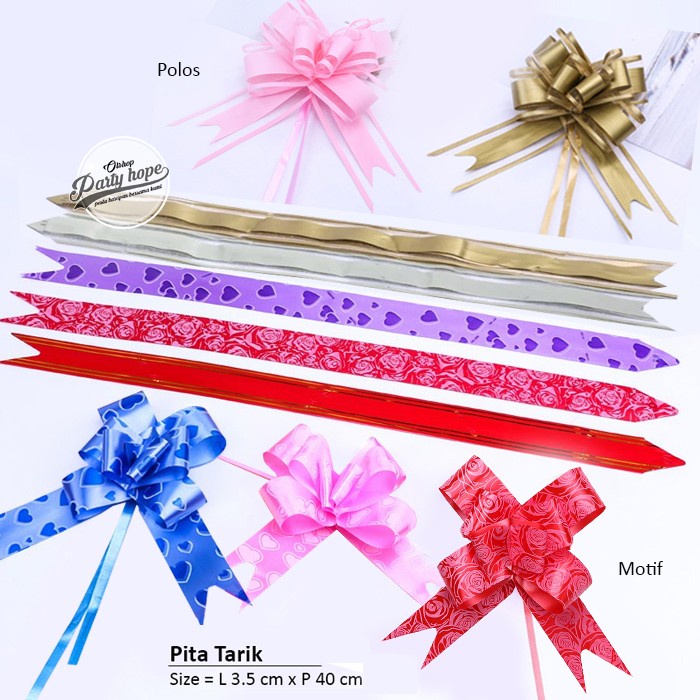 

pita tarik 30 mm / Pita Serut / pita buket bunga / Pita Kado Souvenir