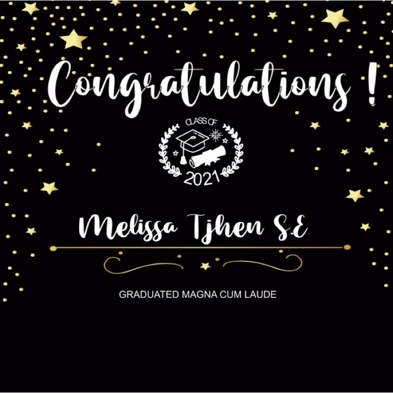 Custom backdrop banner graduation congratulation spanduk wisuda