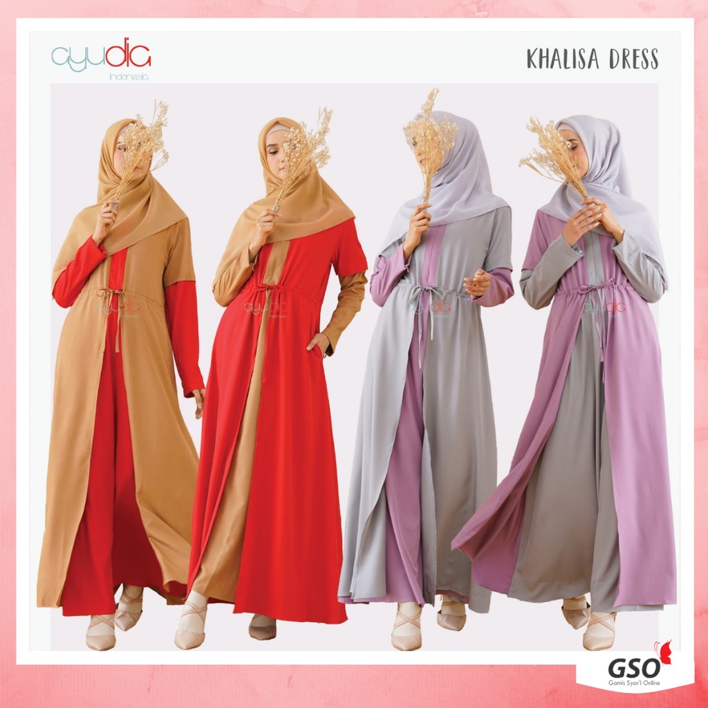 Gamis KHALISA dress Original by Ayudia Indonesia - Gamis Polos Shaqila Crepe - Depok